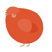 A vermilion chicken