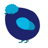 A navy and cerulean chicken