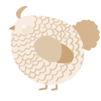 A cream and beige chicken with a lace pattern