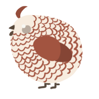 A cream and russet chicken with a lace pattern