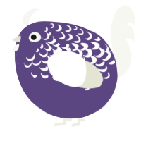 A overcast and white chicken with a half-lace pattern