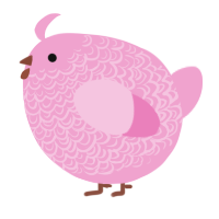 A pink chicken with a double-lace pattern