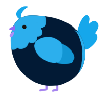 A tumblr and sky chicken with a head pattern