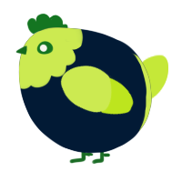 A tumblr and lime chicken with a head pattern