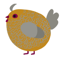 A ochre and ash chicken with a double-lace pattern