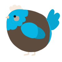 A bark and cerulean chicken with a head pattern