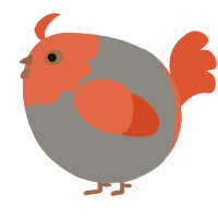A ash and vermilion chicken with a head pattern