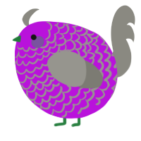 A amethyst and ash chicken with a lace pattern