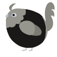 A sable and ash chicken with a head pattern
