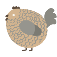A beige and ash chicken with a lace pattern