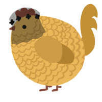 A honey and gold chicken with a lace pattern