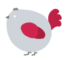 A mist and crimson chicken