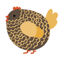 A bark and honey chicken with a lace pattern