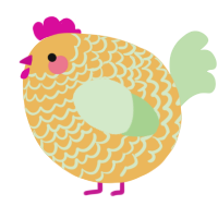 A honey and gluppy chicken with a lace pattern