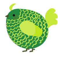 A viridian and lime chicken with a lace pattern