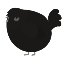 A sable chicken with a head pattern