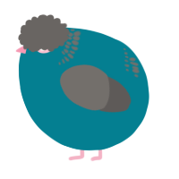 A sea and grey chicken with a neck-band pattern