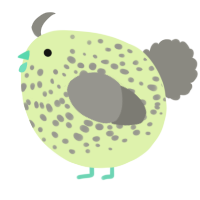 A apple and ash chicken with a speckle pattern