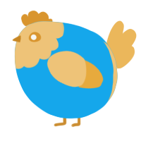 A sky and honey chicken with a head pattern