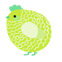 A lime and apple chicken with a lace pattern