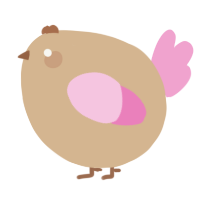 A beige and pink chicken