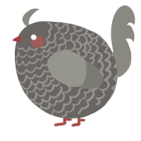 A grey and ash chicken with a lace pattern