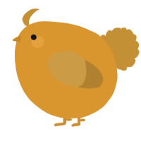 A orange and gold chicken