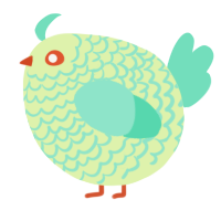 A apple and mint chicken with a lace pattern