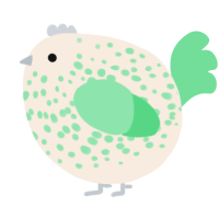 A cream and spring chicken with a speckle pattern