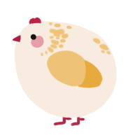 A cream and honey chicken with a neck-speckle pattern