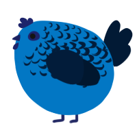 A sapphire and tumblr chicken with a half-lace pattern