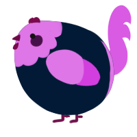 A tumblr and orchid chicken with a head pattern