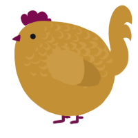 A gold chicken with a half-lace pattern