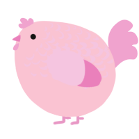 A rose and pink chicken with a half-lace pattern