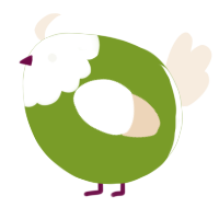 A chartreuse and cream chicken with a head pattern