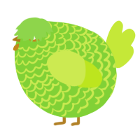 A grass and lime chicken with a lace pattern