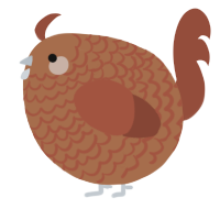 A brown and russet chicken with a lace pattern