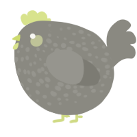 A ash chicken with a speckle pattern