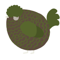 A bark and olive chicken with a lace pattern