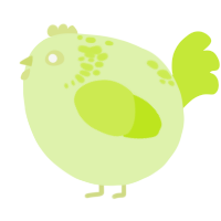 A apple and lime chicken with a neck-speckle pattern