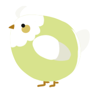A lemon and white chicken with a head pattern