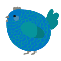A sapphire and teal chicken with a lace pattern