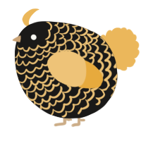 A sable and honey chicken with a lace pattern