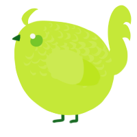 A lime chicken with a half-lace pattern