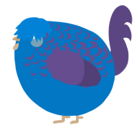 A sapphire and overcast chicken with a half-lace pattern