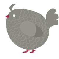 A ash chicken with a lace pattern