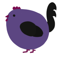 A overcast and black chicken