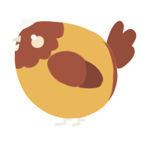 A honey and russet chicken with a head pattern