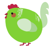 A grass and gluppy chicken with a neck-band pattern