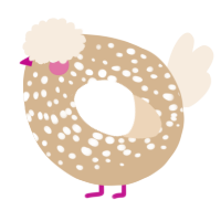 A beige and cream chicken with a speckle pattern
